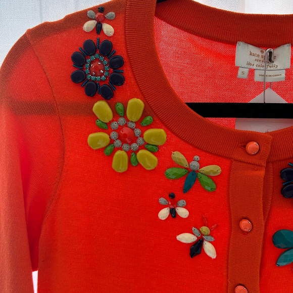 kate spade Red Floral Embellished Cardigan - Picture 2 of 8